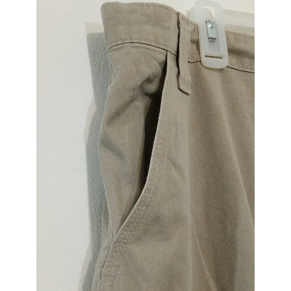 Wrangler Authentic Men’s Cargo Pants Khaki Relaxed Fit Flex Size 42x32